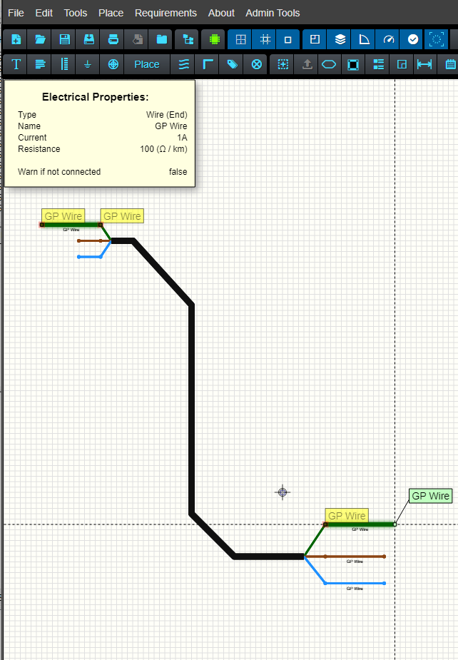 image of cable in schematic editor