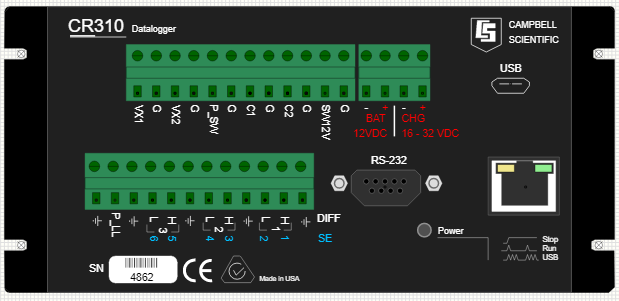 Image of Campbell CR310 Logger footprint