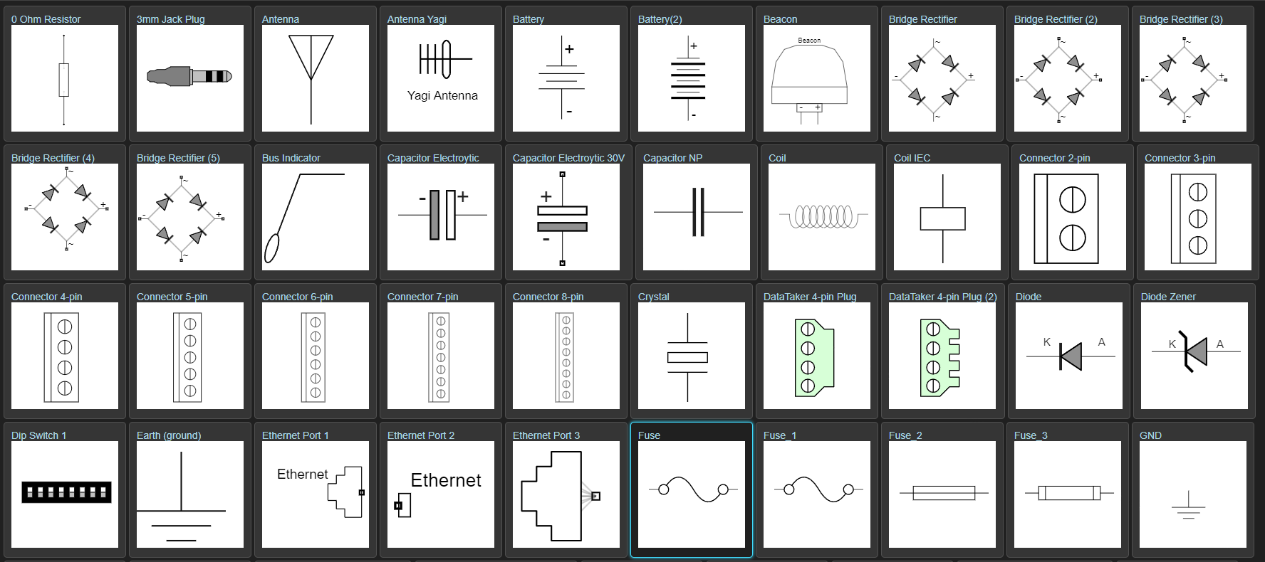example electrical component symbols