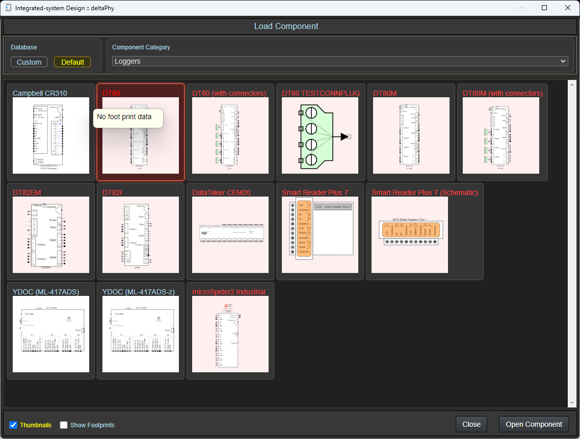 Image of alternate parts picker dialog showing component errors