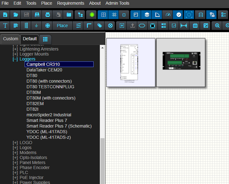 Image of parts picker dialog